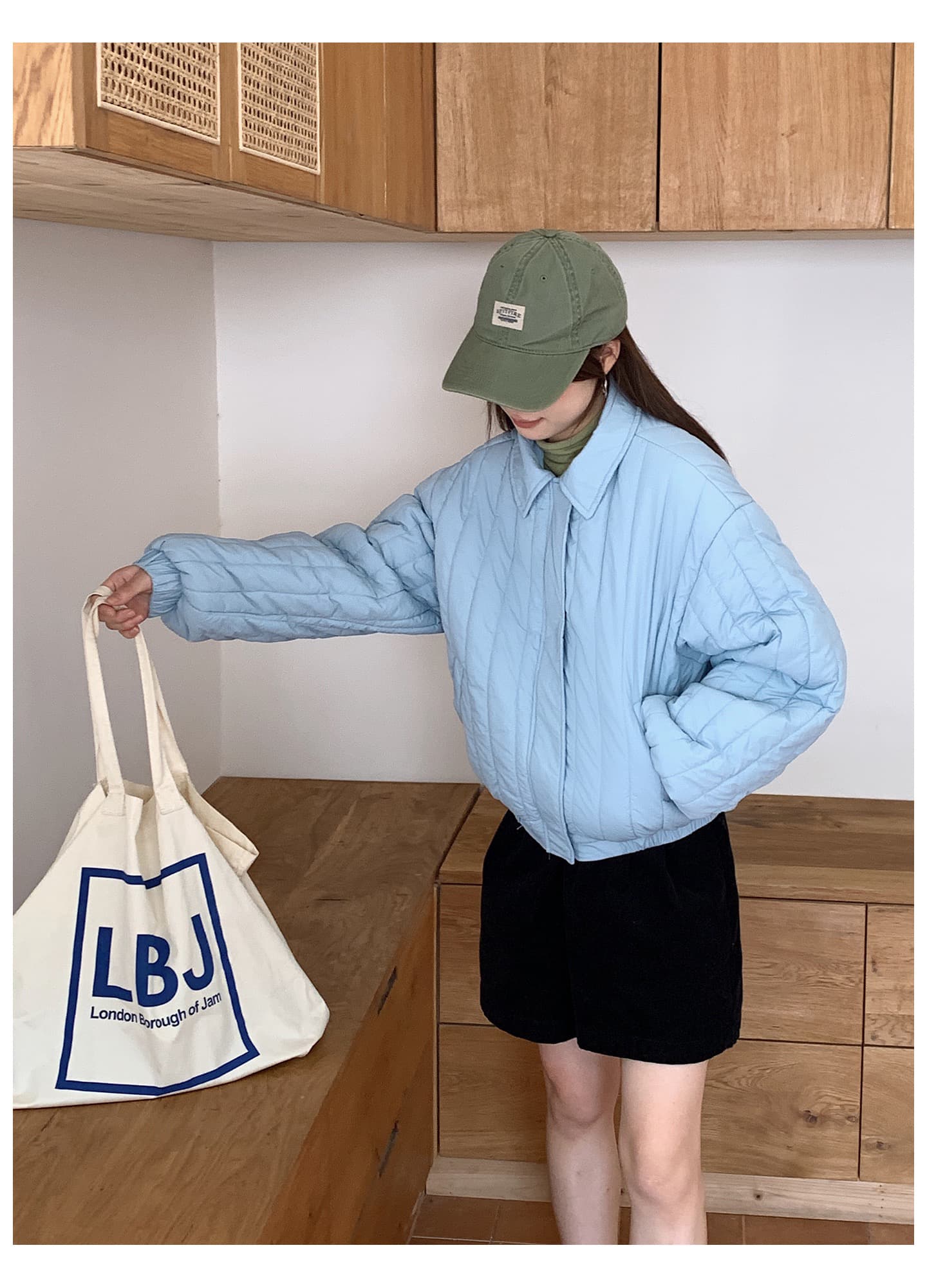 실사 색상 컬러 짜임 표 세로 줄무늬 Rational 겨울 폴로 칼라 작은 키 가벼움 면 의류 달콤함 한국 스타일 루즈핏 면 옷 재킷 상세 이미지 12