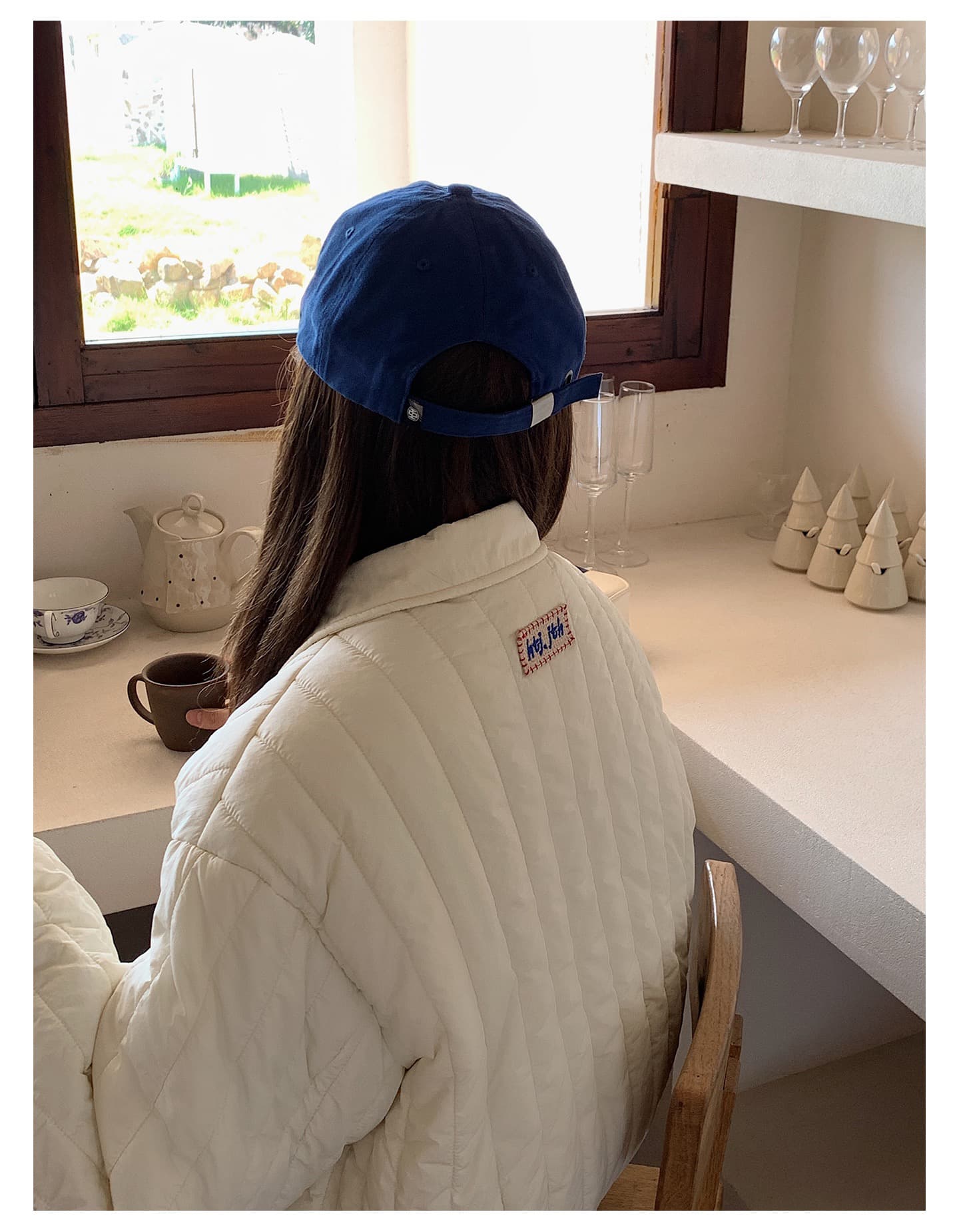 실사 색상 컬러 짜임 표 세로 줄무늬 Rational 겨울 폴로 칼라 작은 키 가벼움 면 의류 달콤함 한국 스타일 루즈핏 면 옷 재킷 상세 이미지 22
