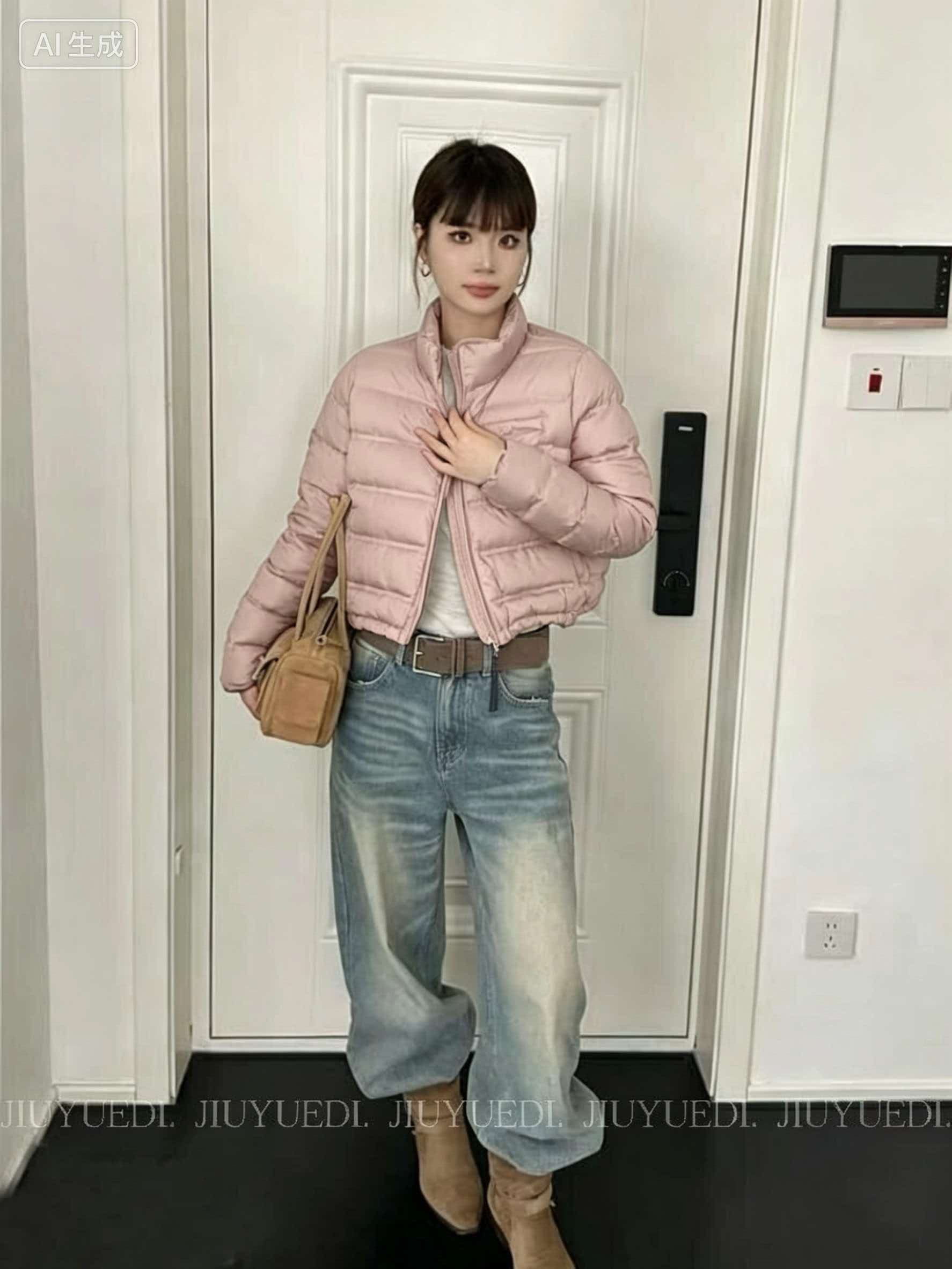 그레이트 과소 평가 얇은 쇼트 스타일 다운 재킷 여성 겨울 2026 새로운 패션 작은 키 검정색 스탠드 칼라 보온 재킷 이미지 4