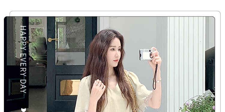실사 임산부 2026 새로운 투피스 세트 레이스 조각 맨위 반신 치마 세트 여성 여름 상세 이미지 8
