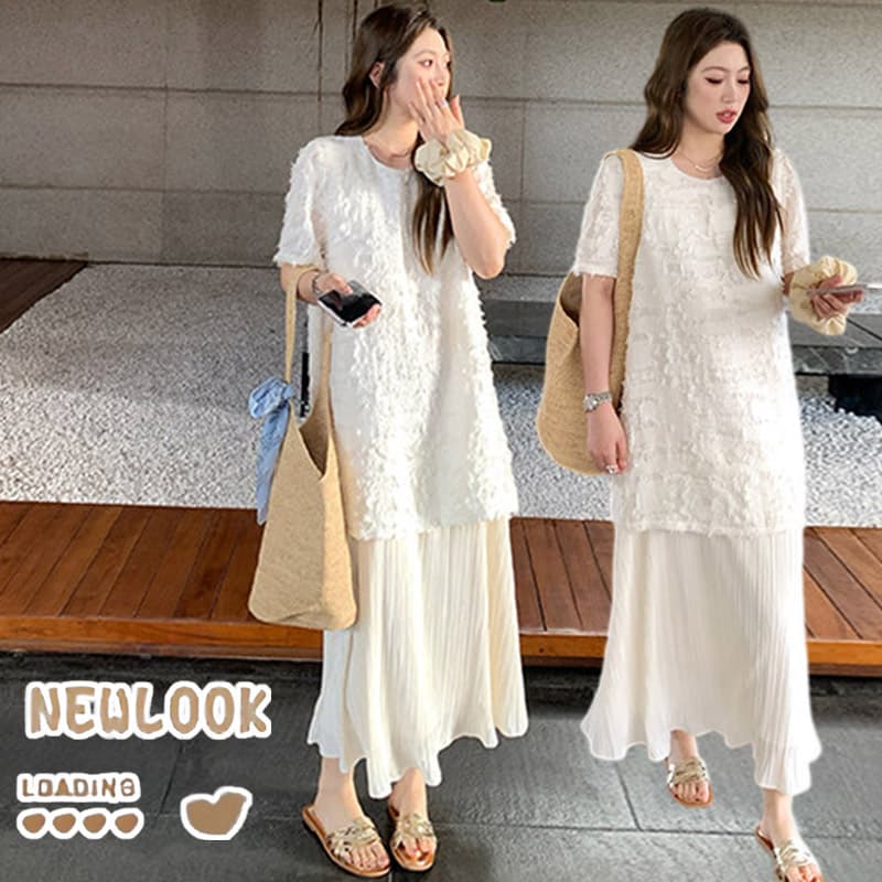 임산부 쉬폰 패치워크 여름 프랑스식 낭만주의 자카드 홀로우 아웃 우아한 드레스