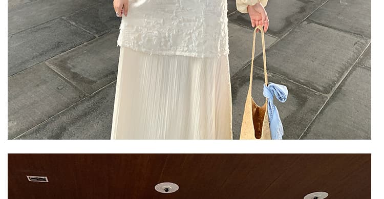 임산부 쉬폰 패치워크 여름 프랑스식 낭만주의 자카드 홀로우 아웃 우아한 드레스 상세 이미지 52