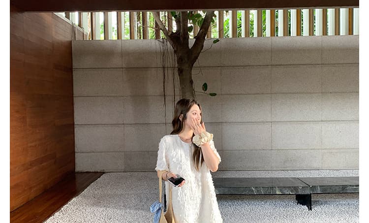 임산부 쉬폰 패치워크 여름 프랑스식 낭만주의 자카드 홀로우 아웃 우아한 드레스 상세 이미지 58
