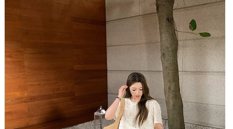 임산부 쉬폰 패치워크 여름 프랑스식 낭만주의 자카드 홀로우 아웃 우아한 드레스 상세 이미지 60