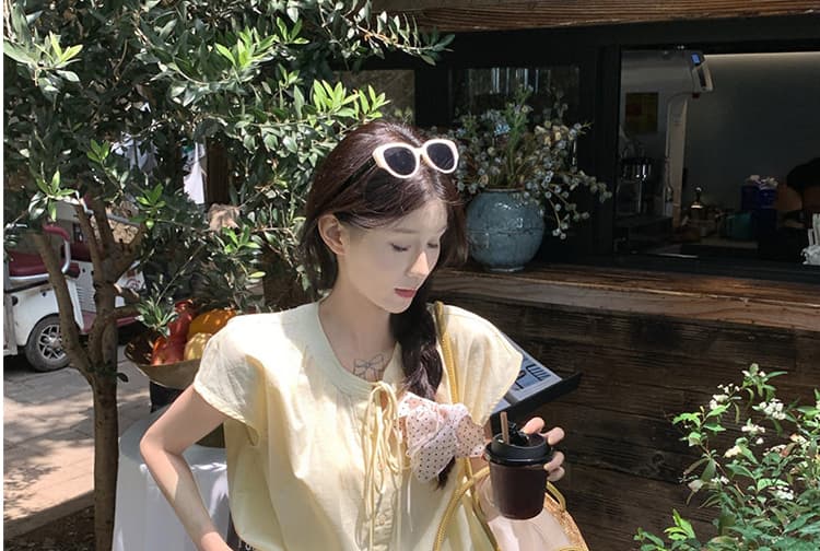 임산부 작은 키 세트 연령 감소 작은 청신 부주의 한 소매 셔츠 반바지 투피스 슈트 상세 이미지 24