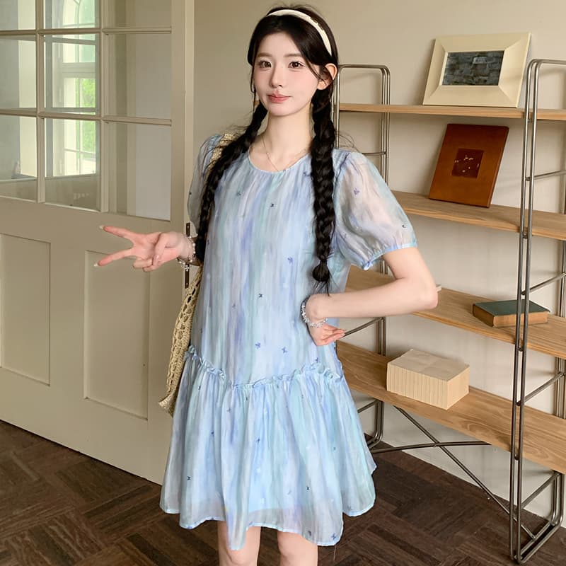 실사 지금 지금 2026 여름 새로운 디자이너 섹션 부드러운 패션 다용도 느긋한 바람 루즈핏 드레스 이미지 4