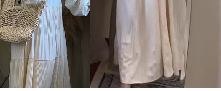 지금 지금 2026 가을 새로운 임산부 드레스 루즈핏 슬림해 보이는 플리츠 라운드 넥 미니멀리즘 느긋한 문예 출산 착용 상세 이미지 9