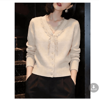 연령 감소 슈퍼 잘 생긴 작은 샤넬 스타일 니트 오픈 가디건 여성 봄 가을 새로운 고급 센스 시간 아직도 느낌 레이스 부서 매듭 점 의류 이미지 2
