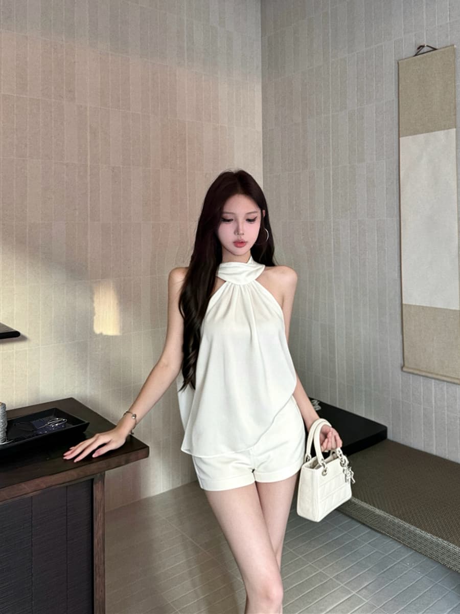 실사 여름 섹시함 루즈핏 망토 민소매 조끼 다용도 맨위 여성 이미지 2