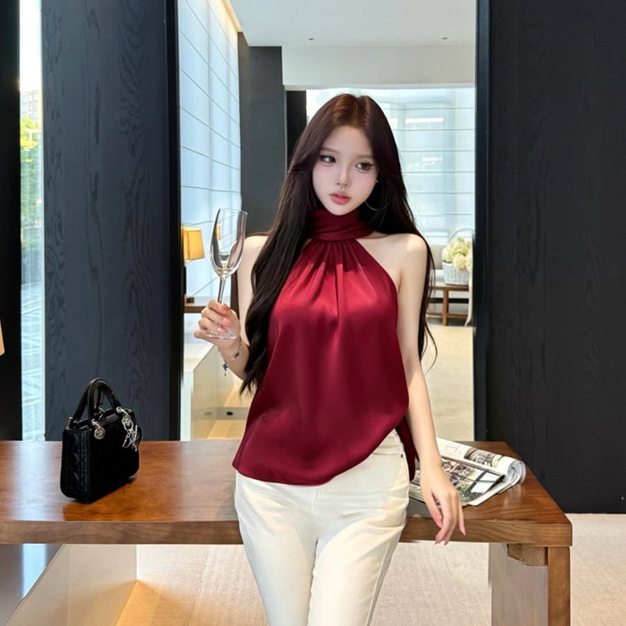 실사 여름 섹시함 루즈핏 망토 민소매 조끼 다용도 맨위 여성 이미지 5