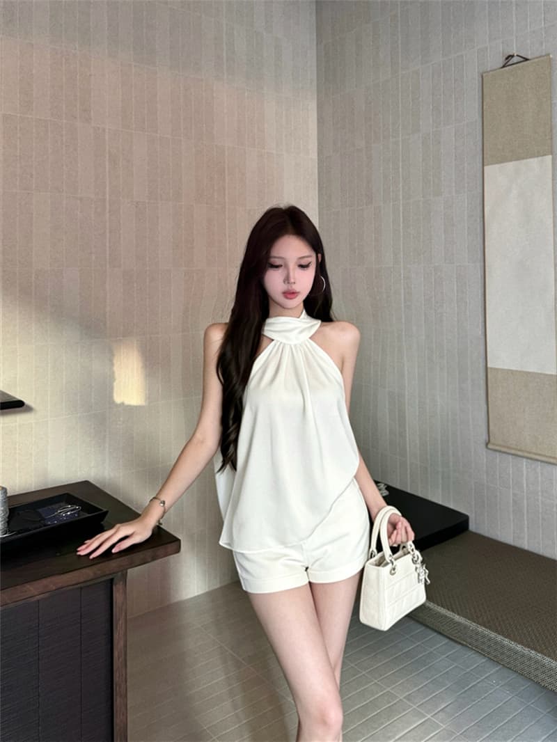 실사 여름 섹시함 루즈핏 망토 민소매 조끼 다용도 맨위 여성 상세 이미지 2