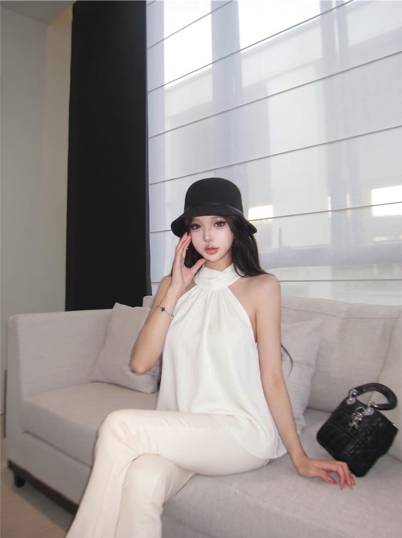 실사 여름 섹시함 루즈핏 망토 민소매 조끼 다용도 맨위 여성 상세 이미지 9