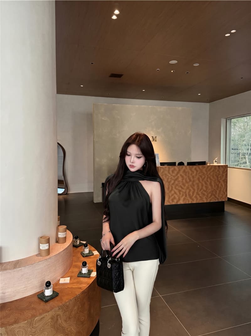 실사 여름 섹시함 루즈핏 망토 민소매 조끼 다용도 맨위 여성 상세 이미지 13