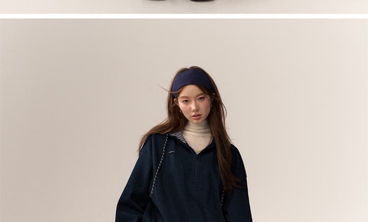 새로운 가을 겨울 아메리칸 레트로 페이크 레이어드 패치워크 맨위 후드티 임산부 와이드 레그 팬츠 세트 상세 이미지 57
