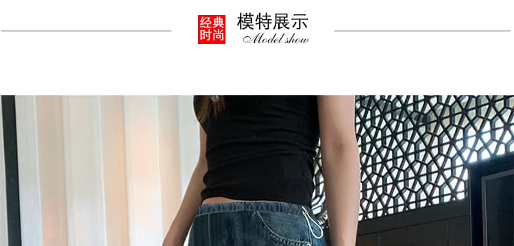 가을 켜기 새로운 아메리칸 레트로 워싱 마 오래된 청바지 임신 엄마 하이웨이스트 슬림해 보이는 품격 루즈핏 와이드 레그 팬츠 상세 이미지 14