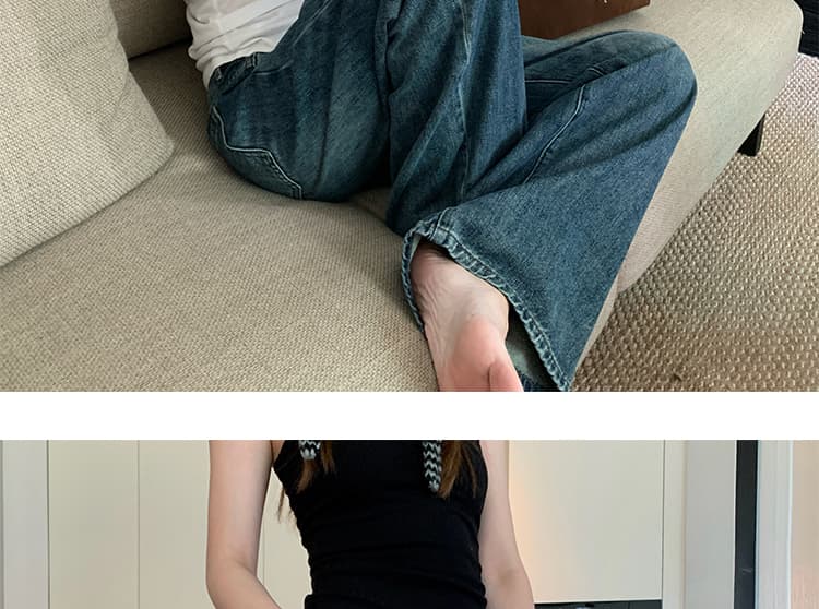 가을 켜기 새로운 아메리칸 레트로 워싱 마 오래된 청바지 임신 엄마 하이웨이스트 슬림해 보이는 품격 루즈핏 와이드 레그 팬츠 상세 이미지 31