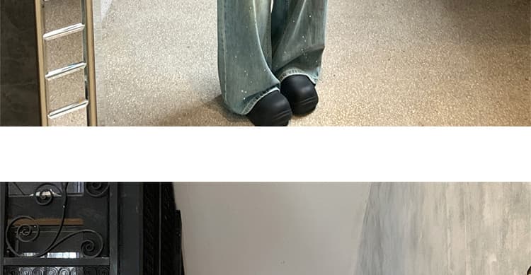 가을 켜기 새로운 무거운 작업 먹물 뜨거운 은 포인트 마 오래된 편안함 워싱 루즈핏 임산부 출퇴근 데님 와이드 레그 팬츠 상세 이미지 50