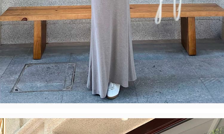 가을 켜기 새로운 원본 원단 페이크 레이어드 후드 긴팔 티셔츠 한 마디 후드티 반신 스커트 임산부 세트 상세 이미지 19