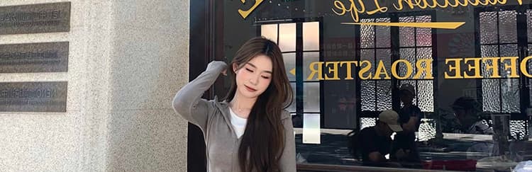 가을 켜기 새로운 원본 원단 페이크 레이어드 후드 긴팔 티셔츠 한 마디 후드티 반신 스커트 임산부 세트 상세 이미지 35