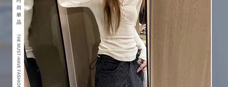 가을 켜기 새로운 아메리칸 레트로 스트레이트 와이드 레그 팬츠 링 그리드 파인애플 곡물 느긋한 느슨함 센스 바닥 청소 바지 상세 이미지 2