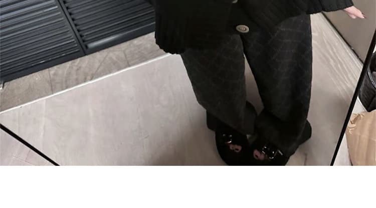 가을 켜기 새로운 아메리칸 레트로 스트레이트 와이드 레그 팬츠 링 그리드 파인애플 곡물 느긋한 느슨함 센스 바닥 청소 바지 상세 이미지 61