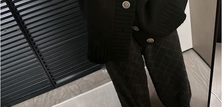 가을 켜기 새로운 아메리칸 레트로 스트레이트 와이드 레그 팬츠 링 그리드 파인애플 곡물 느긋한 느슨함 센스 바닥 청소 바지 상세 이미지 63