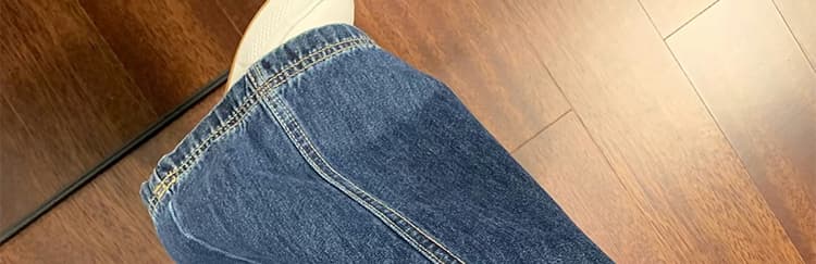 가을 켜기 새로운 임산부 워시 물 블루 와이드 레그 팬츠 스트레이트 데님 하이웨이스트 루즈핏 캐주얼 바닥 청소 바지 상세 이미지 34