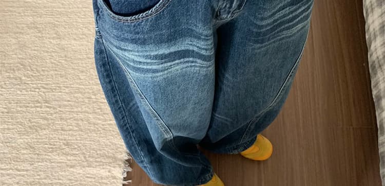 가을 켜기 새로운 임산부 워시 물 블루 와이드 레그 팬츠 스트레이트 데님 하이웨이스트 루즈핏 캐주얼 바닥 청소 바지 상세 이미지 47
