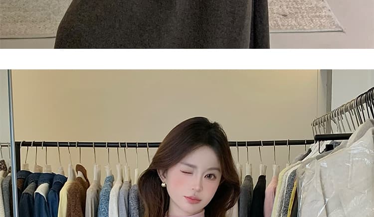 가을 켜기 새로운 임산부 한 부서 디자인 센스 V넥 베스트 순면 슬림해 보이는 긴팔 반신 스커트 3종 세트 상세 이미지 20