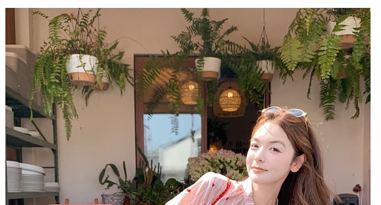 여름 켜기 새로운 무거운 작업 전체 자수 공예 면 셔츠 맨위 하이웨이스트 반신 스커트 임산부 빅 사이즈 세트 상세 이미지 45