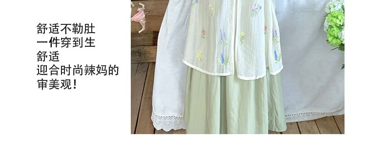 여름 켜기 새로운 현금 자수 주간 실크 외부 셔츠 치마 슬립 드레스 임산부 빅 사이즈 mm 투피스 슈트 상세 이미지 9