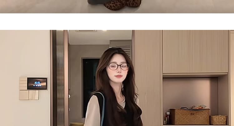 가을 켜기 새로운 스택 착용 임산부 느긋한 긴팔 조끼 와이드 레그 팬츠 3종 세트 세트 상세 이미지 23