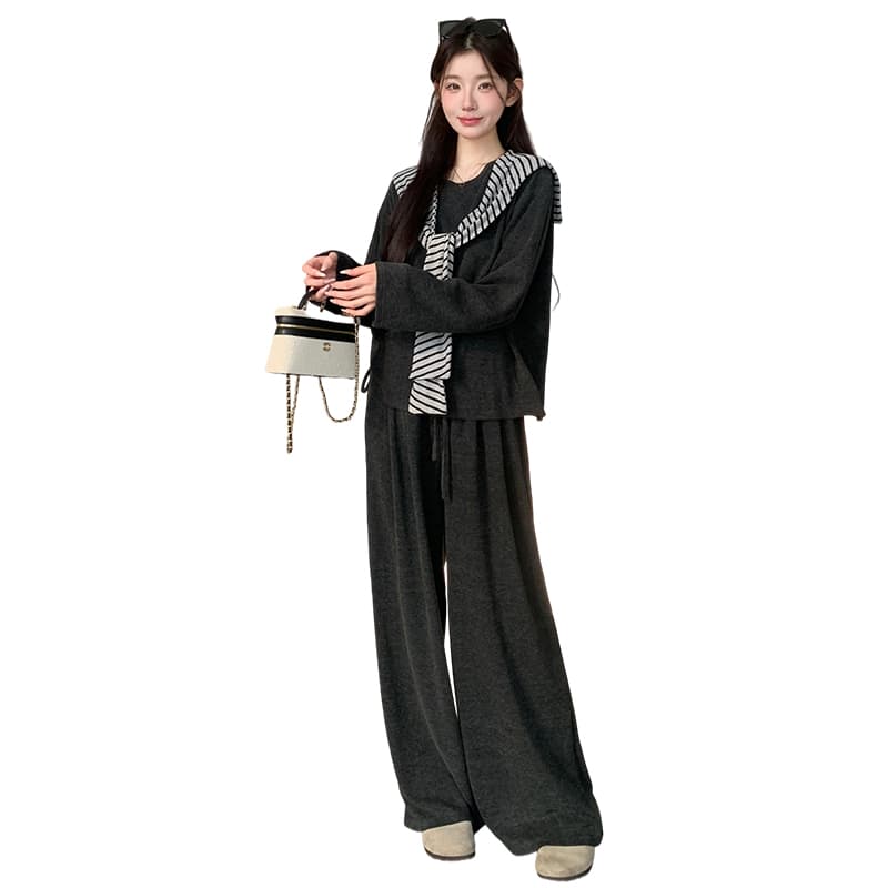 지금 가을 켜기 새로운 캐주얼 다용도 임산부 빅 사이즈 벨트 숄 느긋한 3종 세트 이미지 6