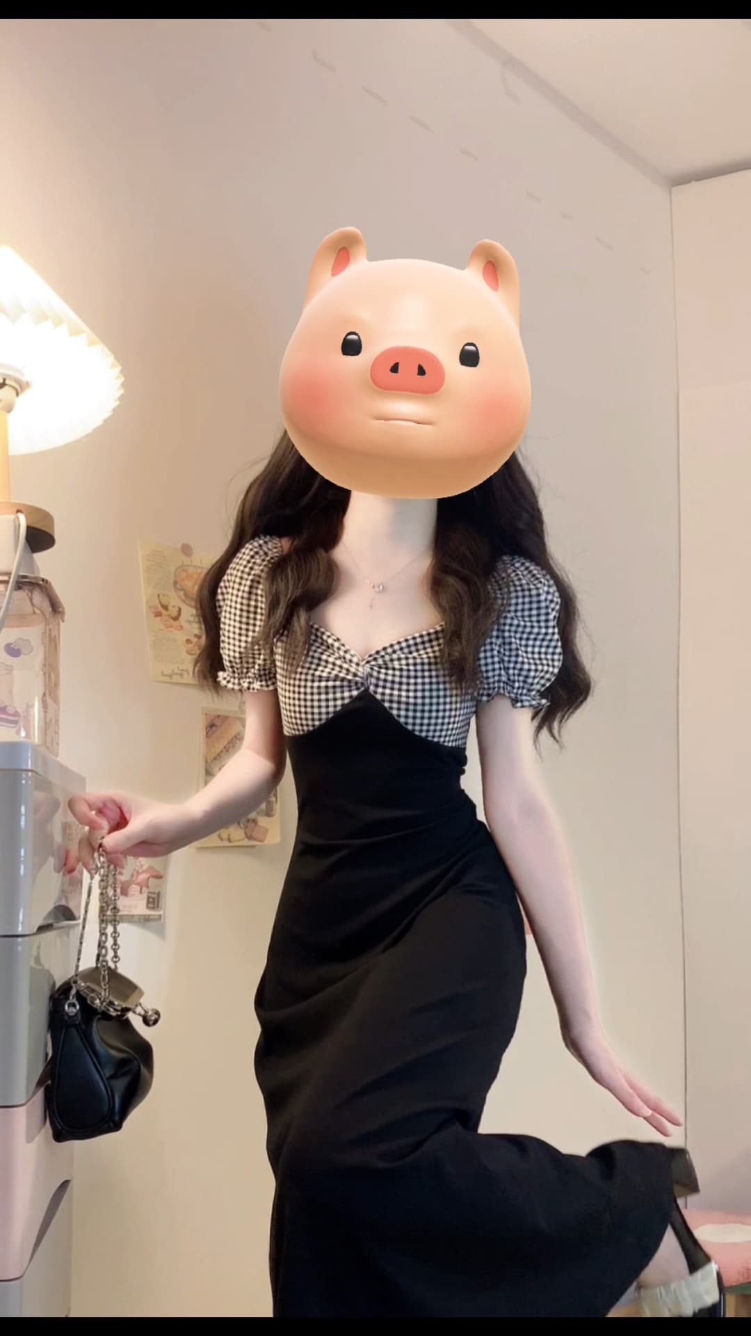 실사 빅 사이즈 배색 패치워크 여성 드레스 여름 새로운 가슴 비틀림 몸매 가꾸기 슬림해 보이는 롱 스커트 6002 상세 이미지 8