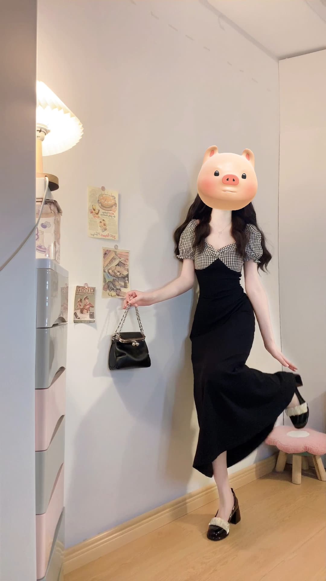실사 빅 사이즈 배색 패치워크 여성 드레스 여름 새로운 가슴 비틀림 몸매 가꾸기 슬림해 보이는 롱 스커트 6002 상세 이미지 9