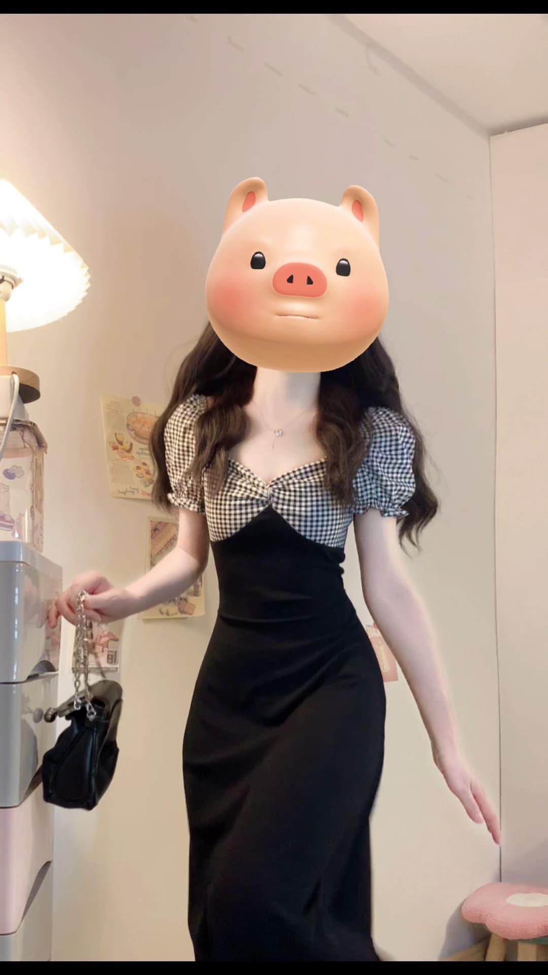 실사 빅 사이즈 배색 패치워크 여성 드레스 여름 새로운 가슴 비틀림 몸매 가꾸기 슬림해 보이는 롱 스커트 6002 상세 이미지 12