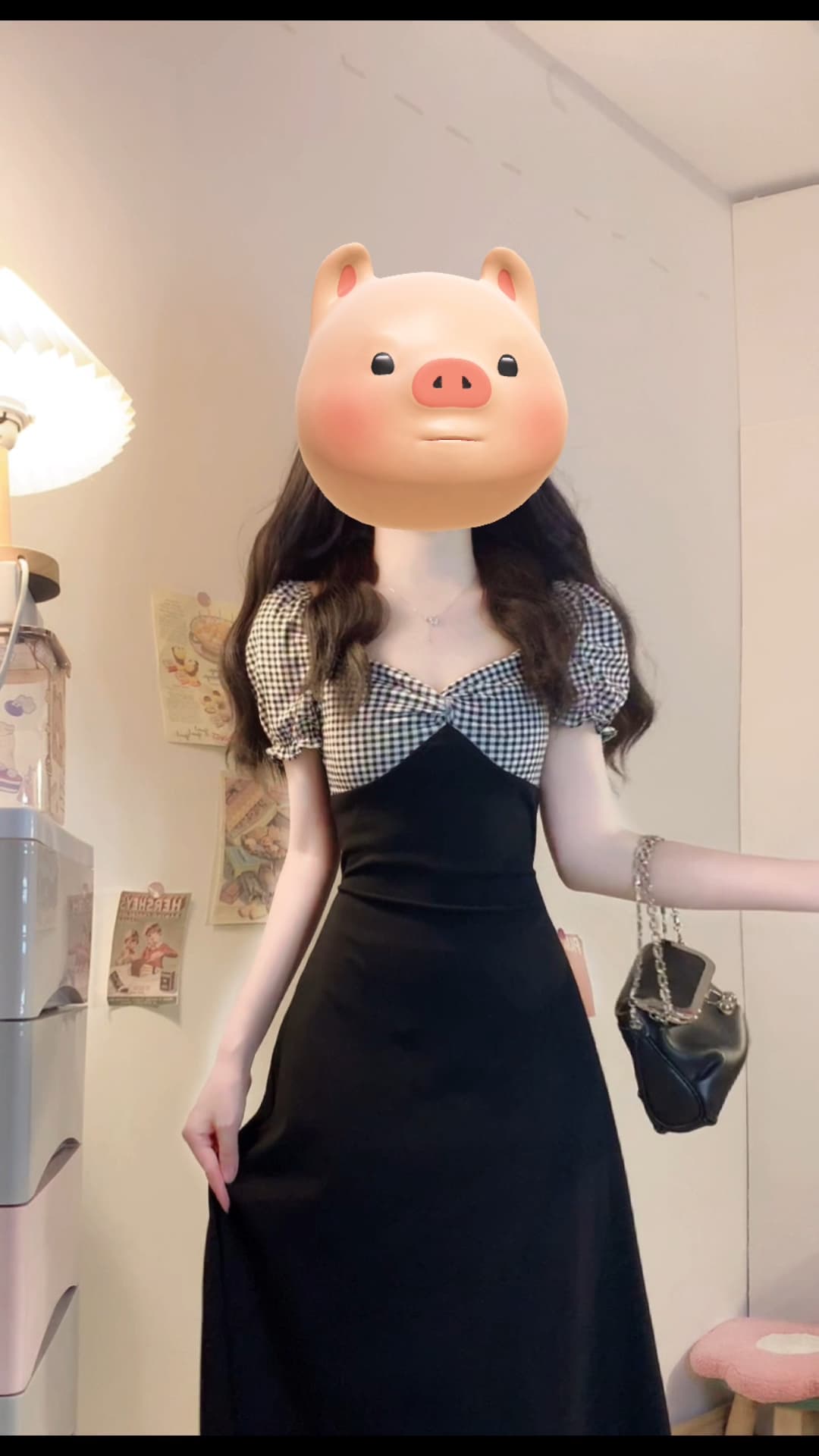 실사 빅 사이즈 배색 패치워크 여성 드레스 여름 새로운 가슴 비틀림 몸매 가꾸기 슬림해 보이는 롱 스커트 6002 상세 이미지 13