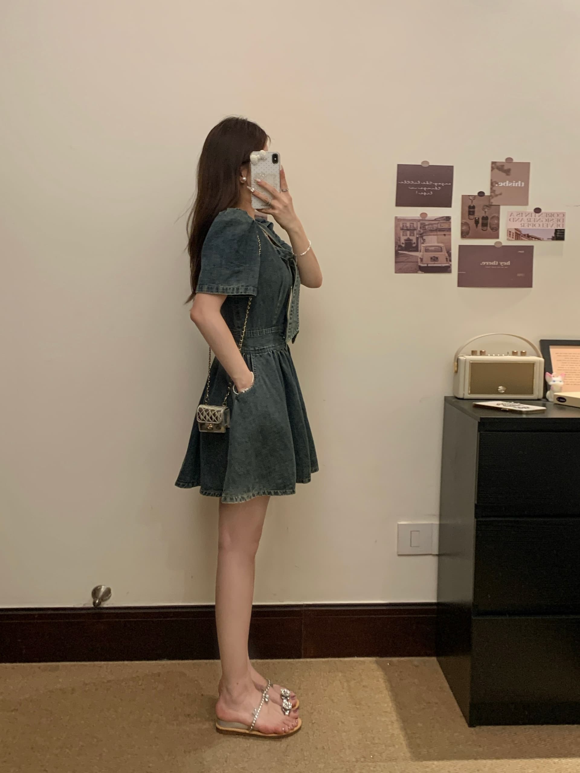 실사 빅 사이즈 여름 새로운 프랑스식 그는 벤 바람 레트로 V넥 몸매 가꾸기 슬림해 보이는 여성 드레스 1897 상세 이미지 14