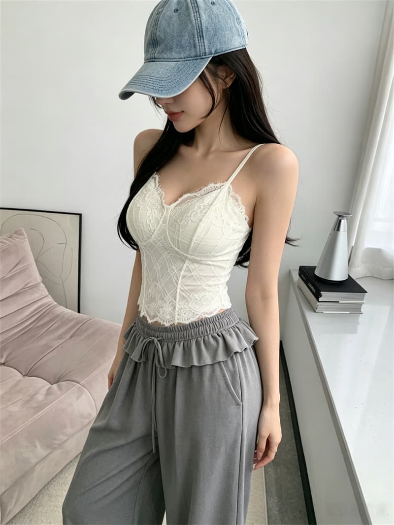실사 정가 여름 새로운 프랑스식 순수한 욕망 레이스 조끼 슬립 얇은 스타일 벨트 가슴 패드 인사이드 가져 가라. 만나는 맨위 상세 이미지 11
