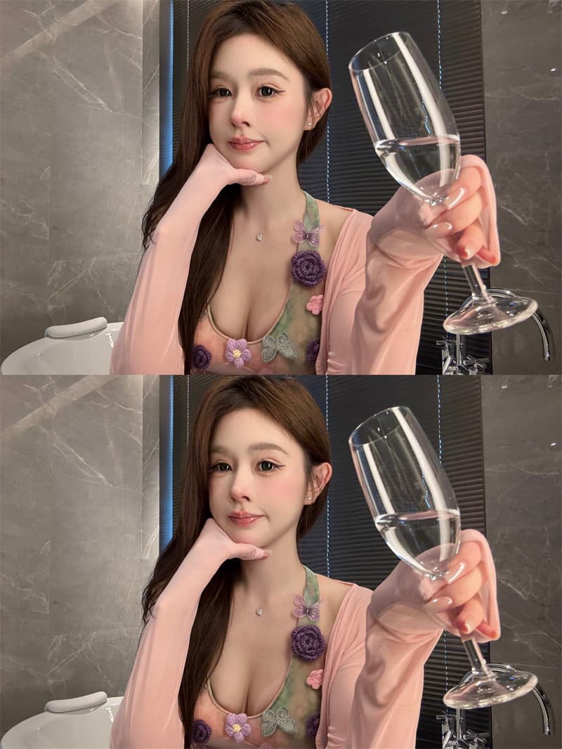 실사 정가 꽃 귀여운 순수한 욕망 행침 목 슬립 여성 백리스 망사 시스루 섹시함 튜브탑 핫걸 맨위 상세 이미지 7