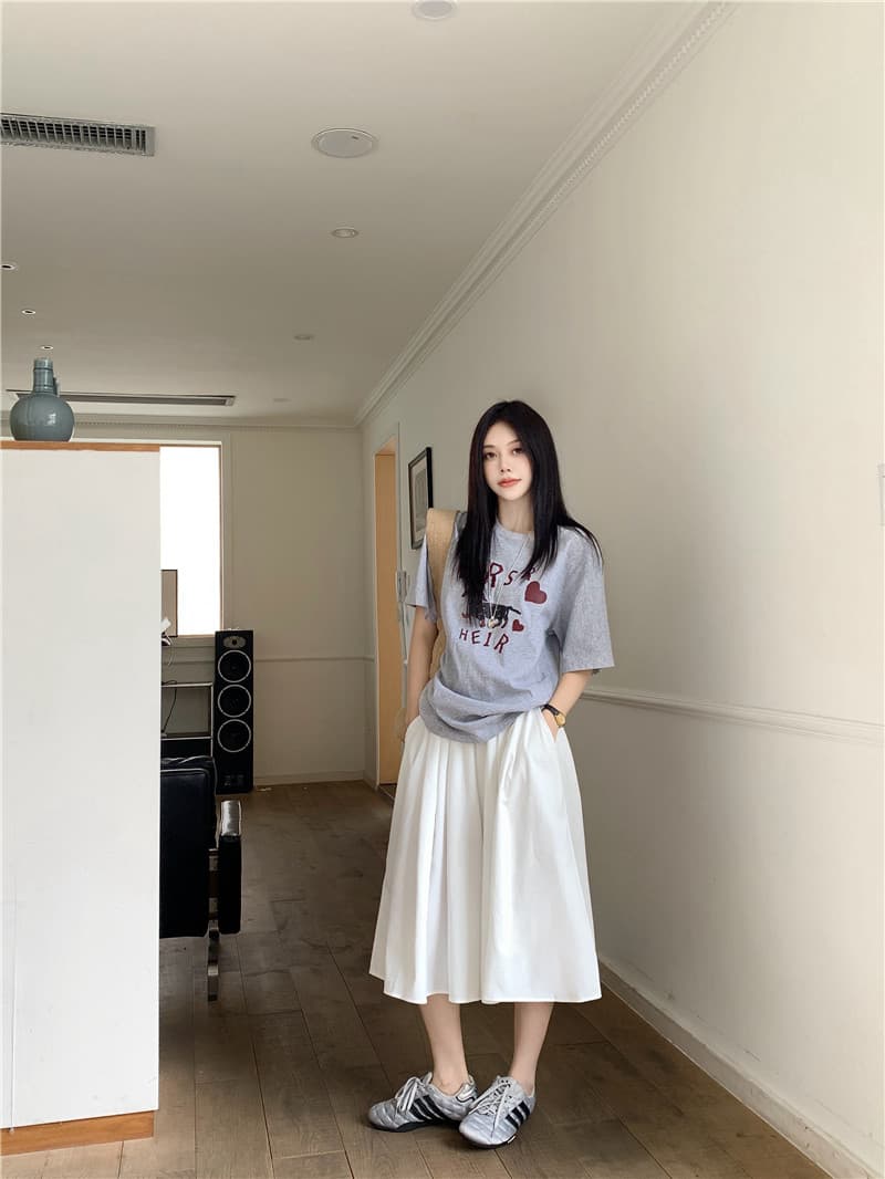 실사 정가 2026 봄 여름 새로운 루즈핏 캐주얼 표지 고기 디스플레이 농땡이 부리다 미니멀리즘 다용도 와이드 레그 팬츠 치마바지 7부 바지 상세 이미지 11