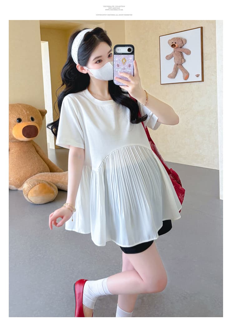 실사 대 물품 새로운 여름 압력 접기 패치워크 디자인 출산 착용 복부 지지 바지 상세 이미지 34