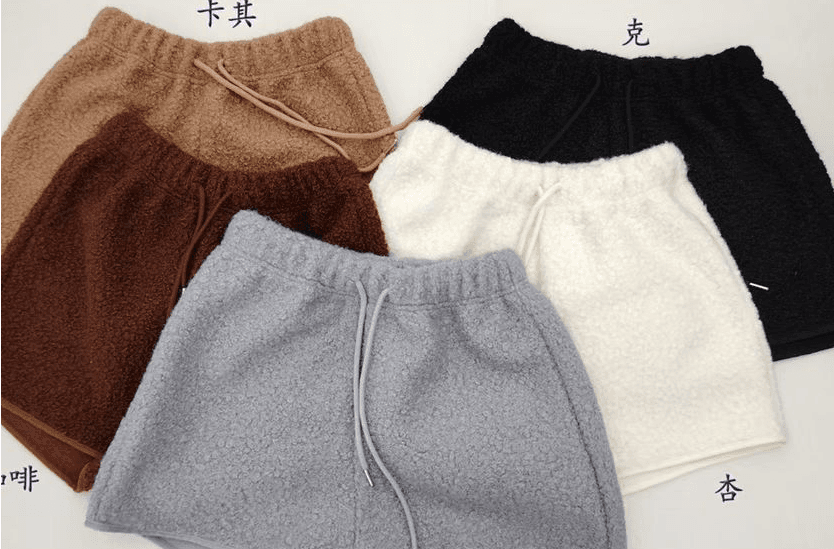 580 그램 플러시 재료 양털 캐주얼 바지 여성 가을 겨울 펌프 로프 슬림해 보이는 바지 하이웨이스트 스트레이트 반바지 한 마디 핫 바지 상세 이미지 39