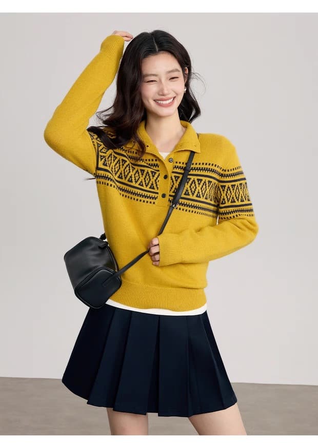 한 부서 느긋한 바람 배색 다용도 긴팔 니트 스웨터 가을 겨울철 고급 센스 착용 가져 가라. 부드러운 찹쌀 연령 감소 스웨터 상세 이미지 18