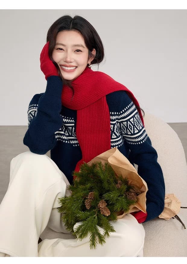 한 부서 느긋한 바람 배색 다용도 긴팔 니트 스웨터 가을 겨울철 고급 센스 착용 가져 가라. 부드러운 찹쌀 연령 감소 스웨터 상세 이미지 24