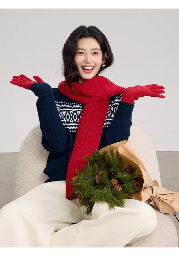 한 부서 느긋한 바람 배색 다용도 긴팔 니트 스웨터 가을 겨울철 고급 센스 착용 가져 가라. 부드러운 찹쌀 연령 감소 스웨터 상세 이미지 25