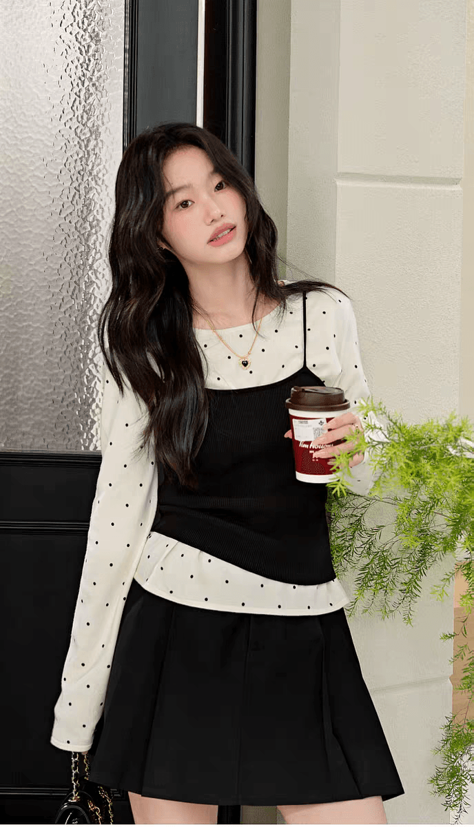 넓은 색상 검정색 니트 외출용 조끼 슬립 여성 2026 봄 여름 새로운 몸매 가꾸기 슬림해 보이는 만나는 민소매 맨위 가을 상세 이미지 10