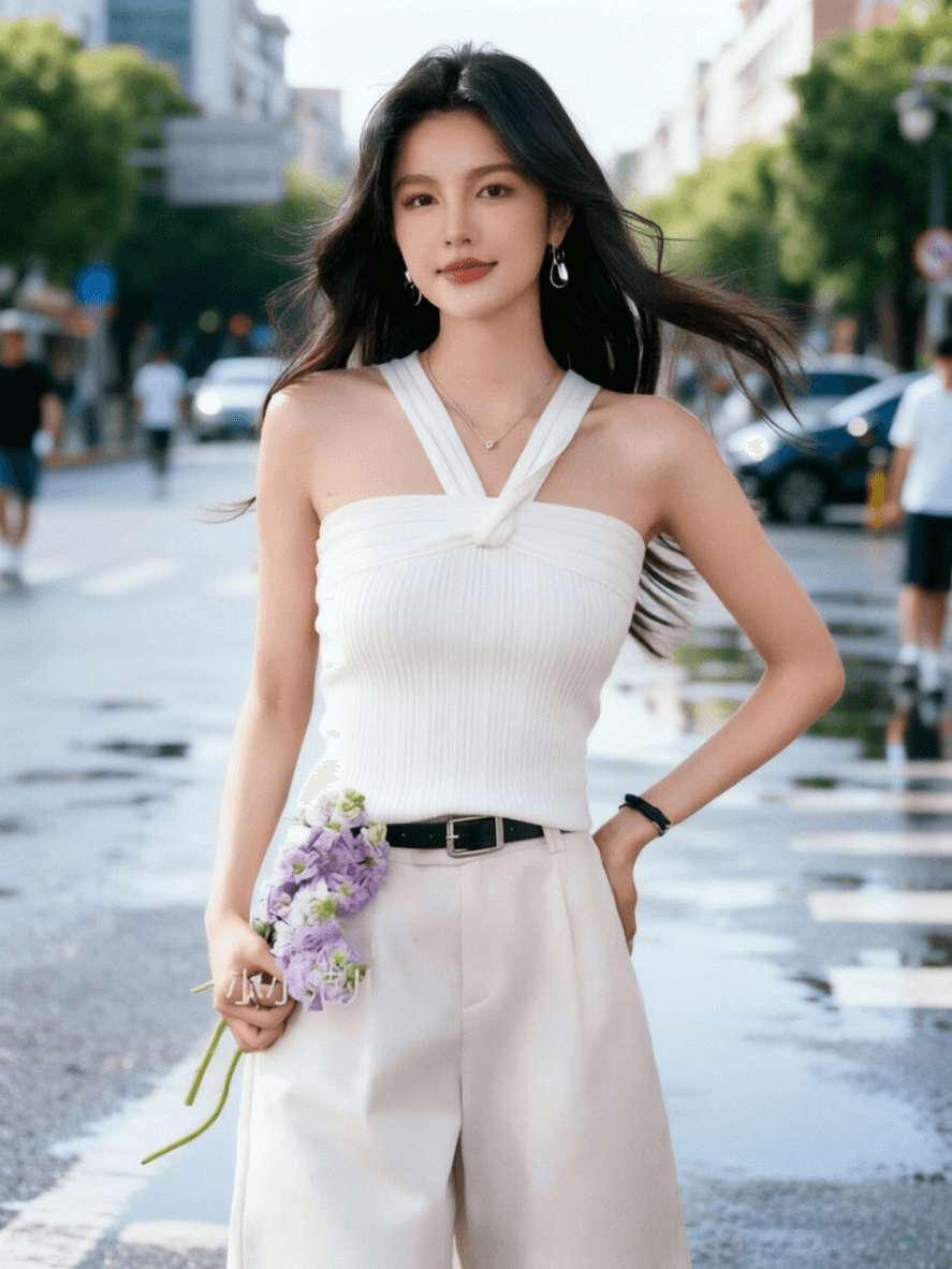 섹시함 핫걸 행침 목 니트 조끼 여성 여름 몸매 가꾸기 인사이드 가져 가라. 외출용 디자인 센스 chic 쇼트 스타일 맨위 상세 이미지 7