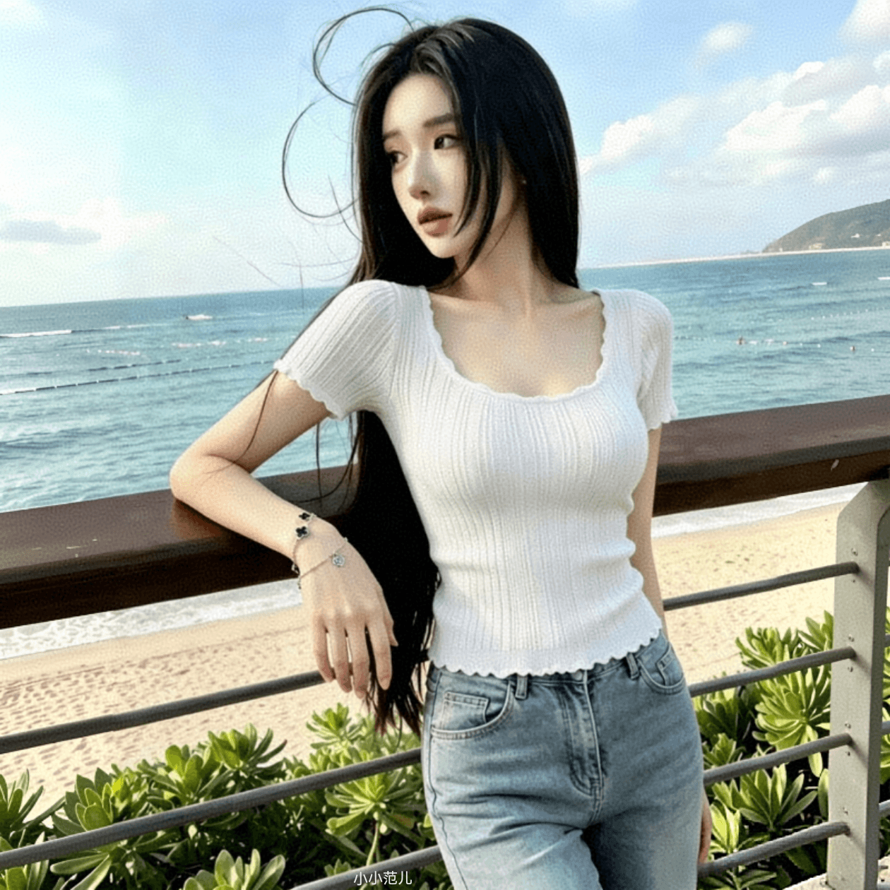 한 부서 부드러운 바람 레이스 광장 칼라 얼음 실크 니트 스웨터 반팔 티셔츠 여성 몸매 가꾸기 슬림해 보이는 다용도 디스플레이 화이트 자이언트 잘 생긴 상세 이미지 4