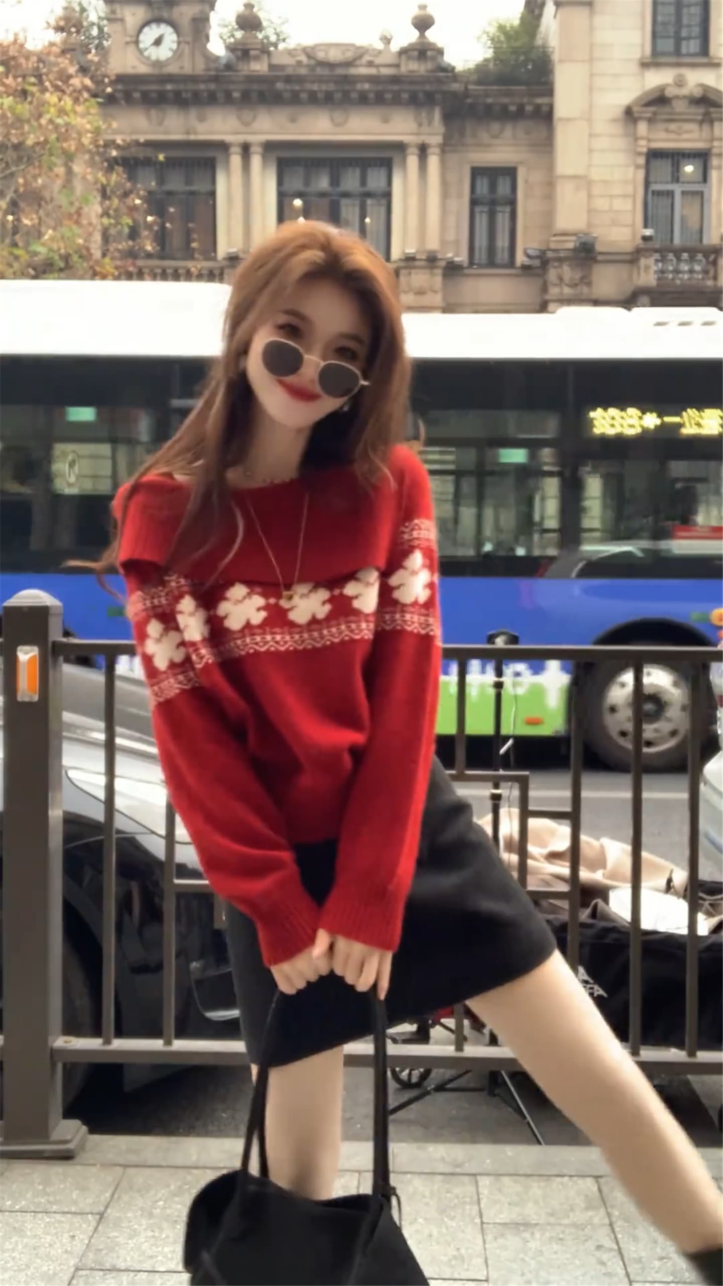 프랑스식 레트로 공정한 섬 자카드 부드러운 찹쌀 스웨터 여자 가을 겨울철 새로운 느긋한 고급 센스 쇼트 스타일 니트 스웨터 트렌디 상세 이미지 3